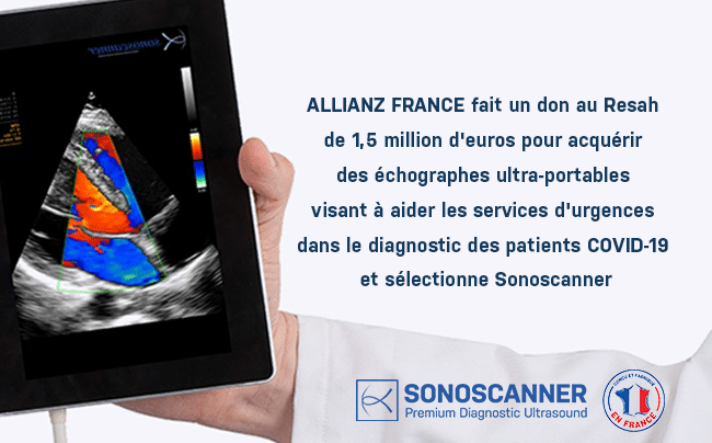 ALLIANZ FRANCE fait un don au Resah de 1,5 million d’euros pour acquérir des échographes ultra-portables visant à aider les services d’urgences dans le diagnostic des patients COVID-1919