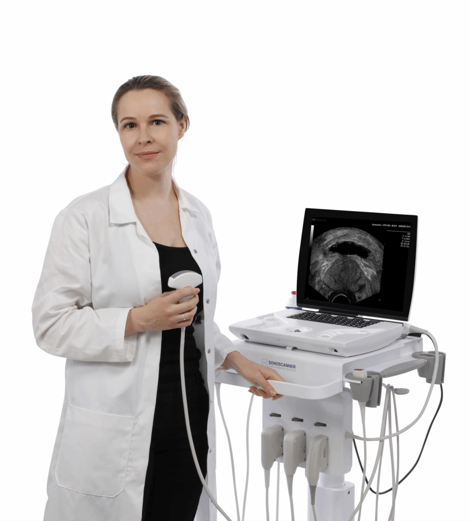 echographe portable urologie avec IA intégrée pour mesures automatiques
